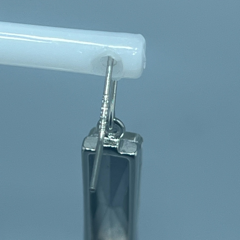 Rectangular Crystal Drop Earrings In Silver-Plate - image 8